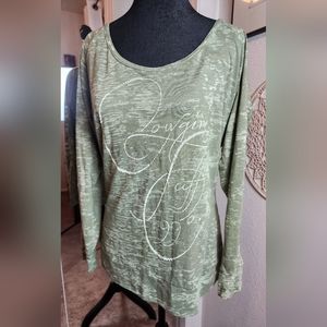 Cowgirl Tuff Green Long Sleeve Top